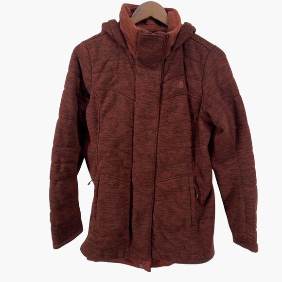 The North Face Maroon Red Indi Insulated Hooded Jacket Size Small - Picture 2 of 9